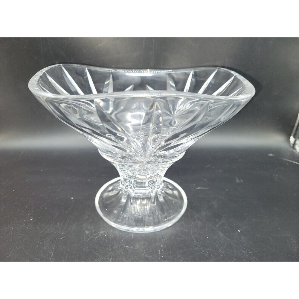 RCR 24% Lead Crystal 6.5 in Footed Centerpiece Salad Fruit Bowl Gorgeous! Italy